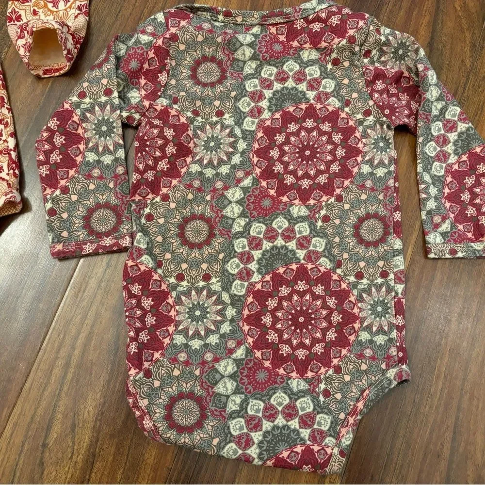 Kate Quinn 2 long sleeve patterned onesies